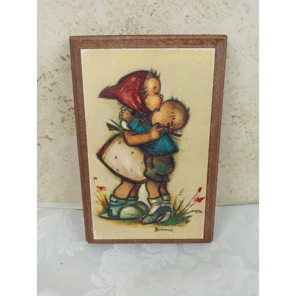 Vintage Bonnie Wall Plaques Set of 3 - Hummel Style Wall Prints 4x6" - Picture 5 of 9